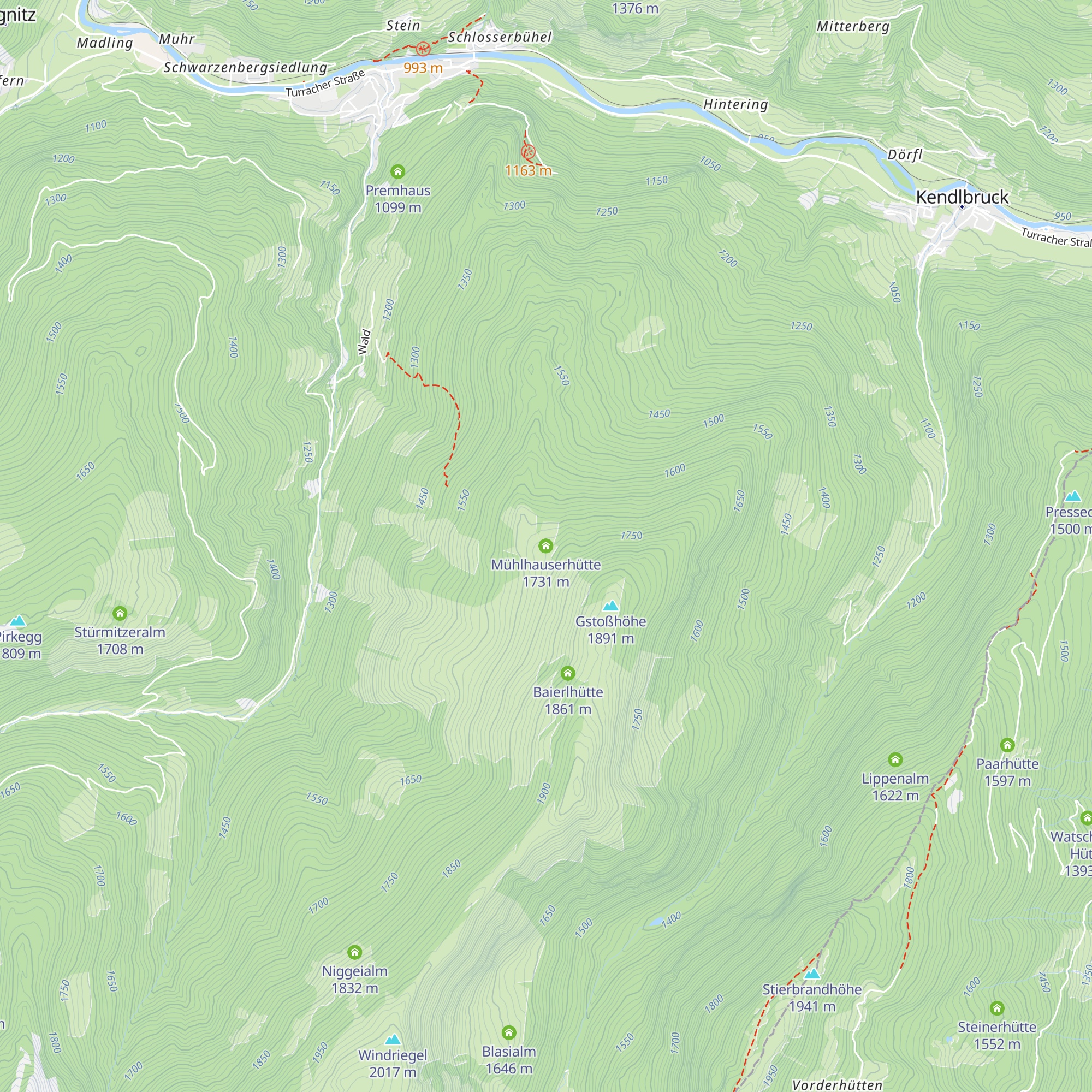 Mühlhauserhütte map