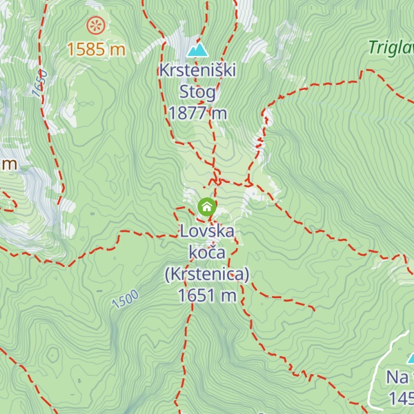 Map of Lovska koča (Krstenica)
