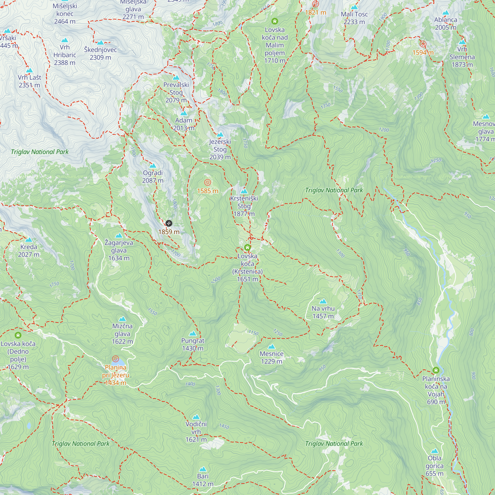 Lovska koča (Krstenica) map