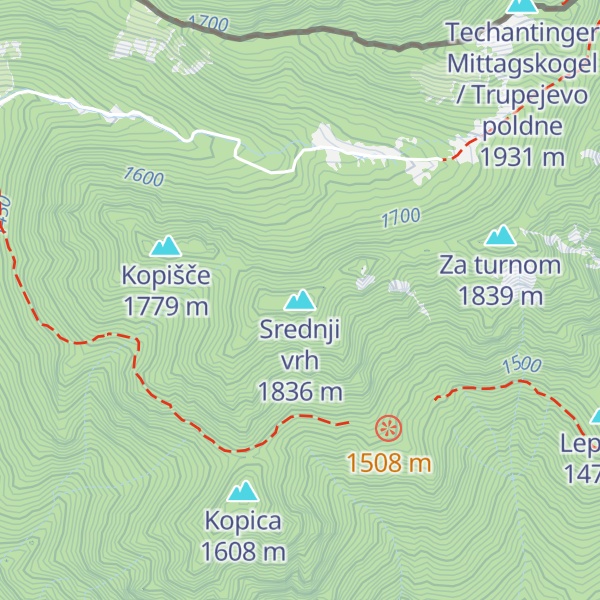 Map of Srednji vrh