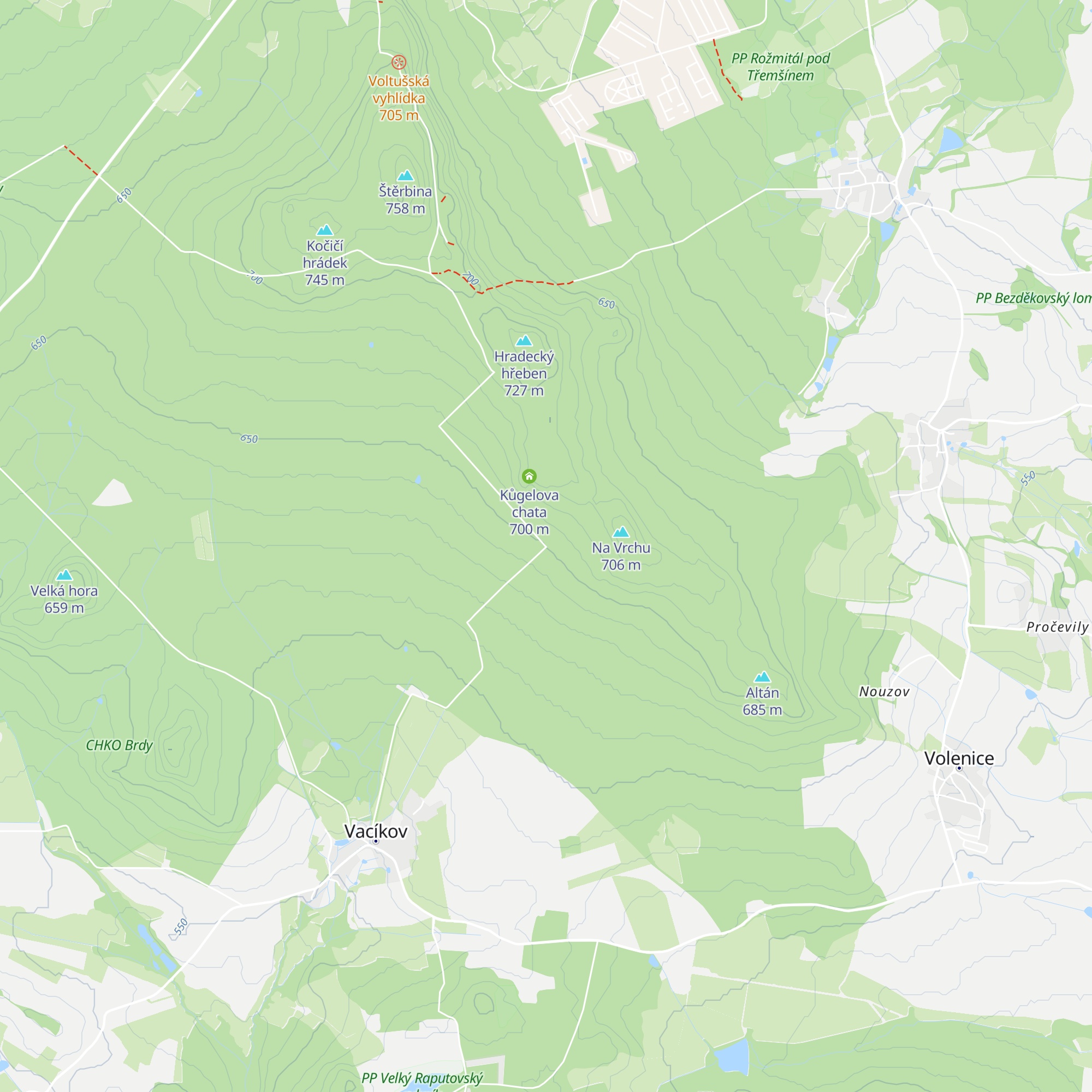 Lovecká chata Soudný map