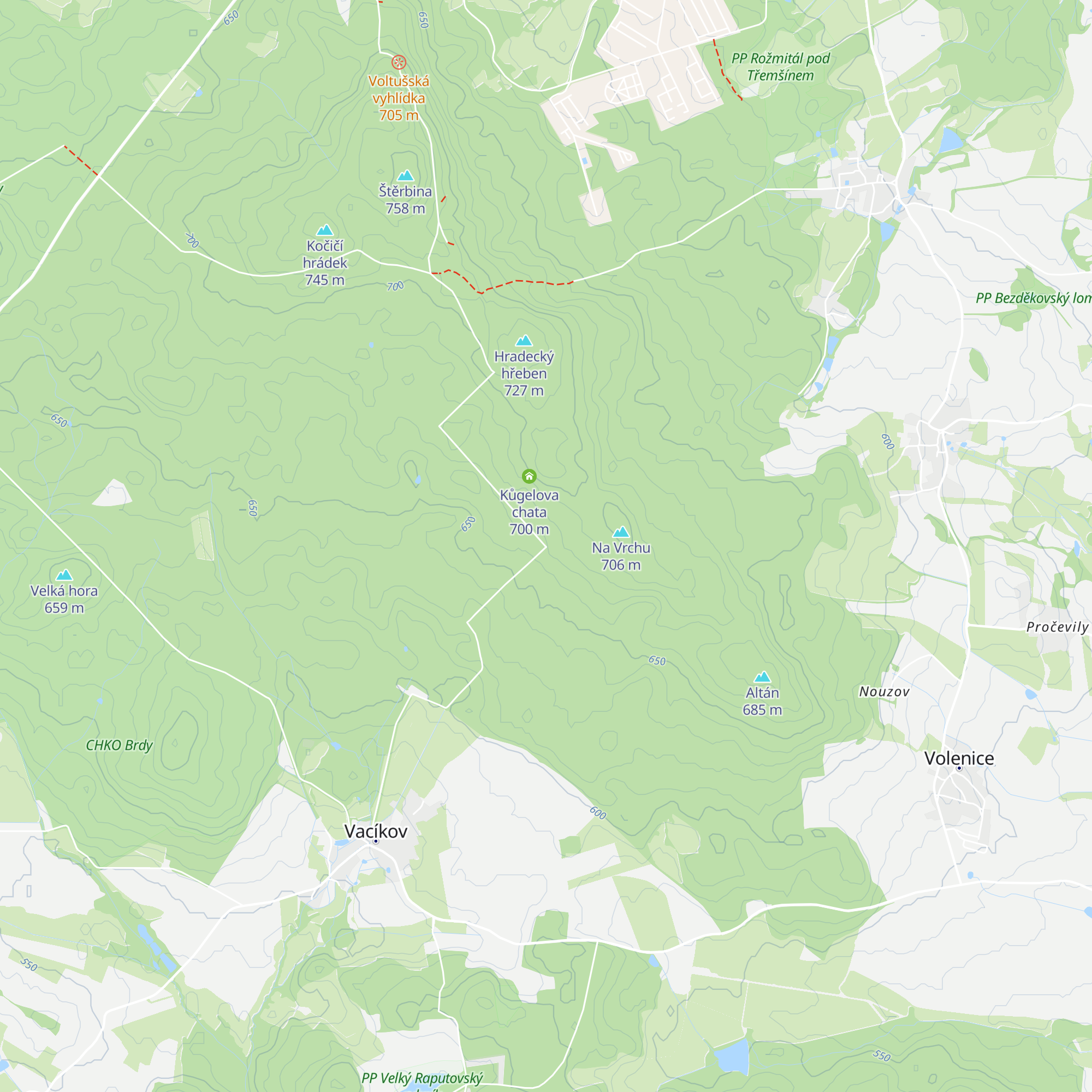 Lovecká chata Soudný map