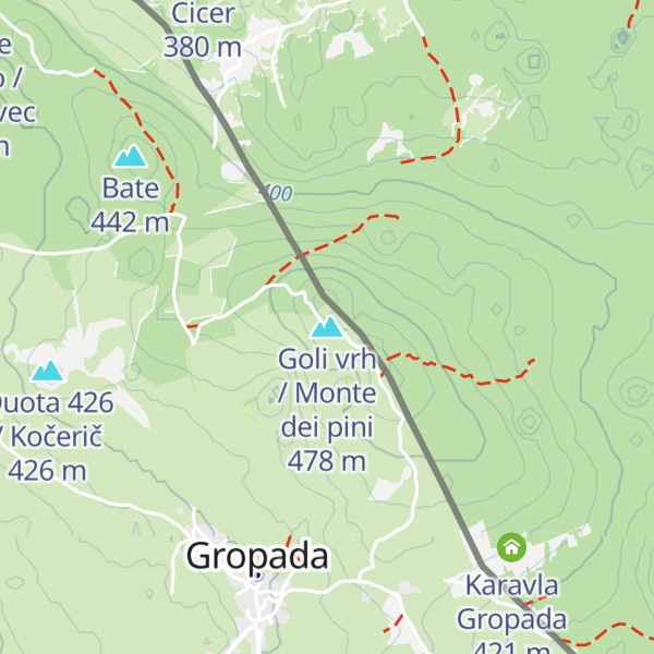 Map of Goli vrh / Monte dei pini
