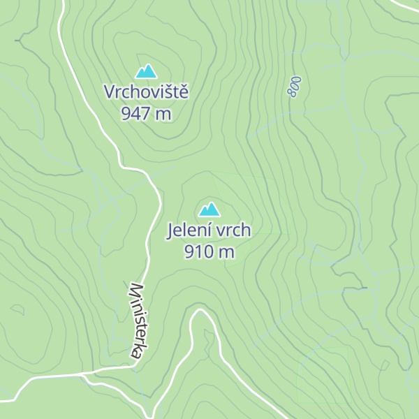 Map of Jelení vrch
