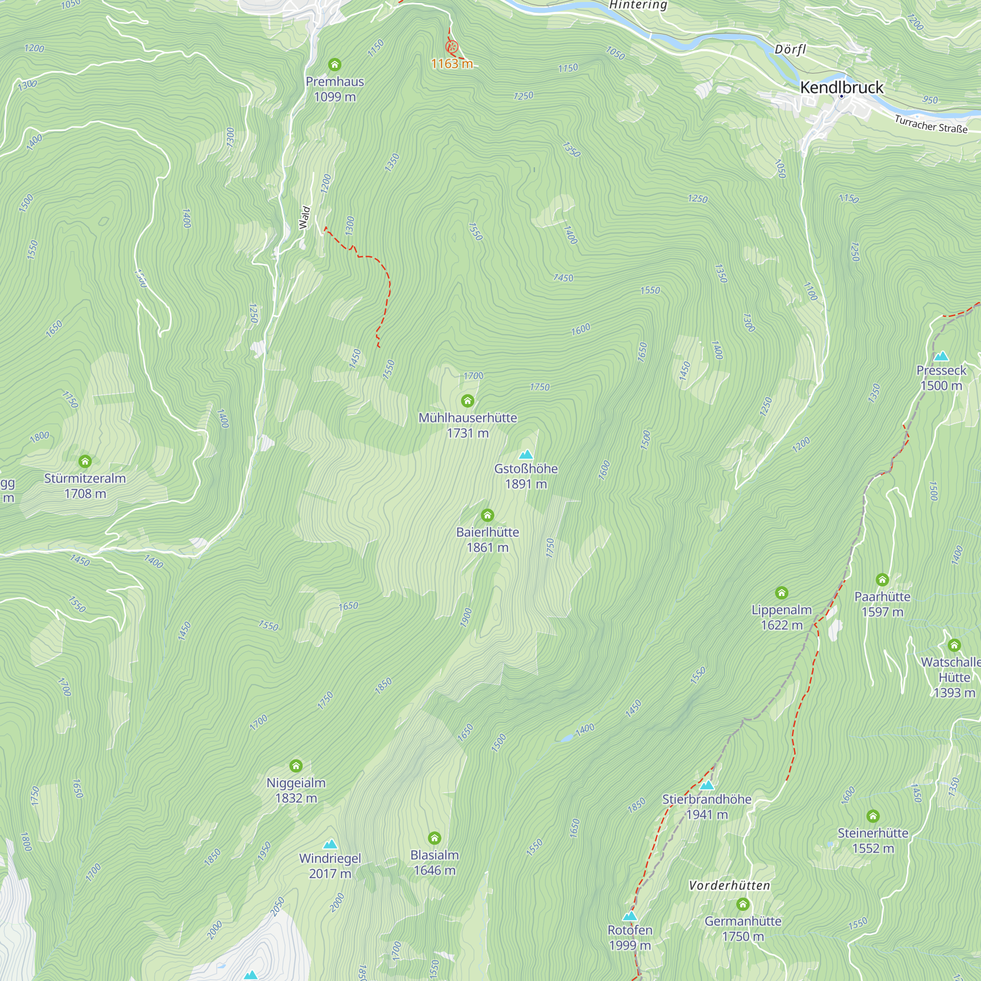 Heinererhütte map