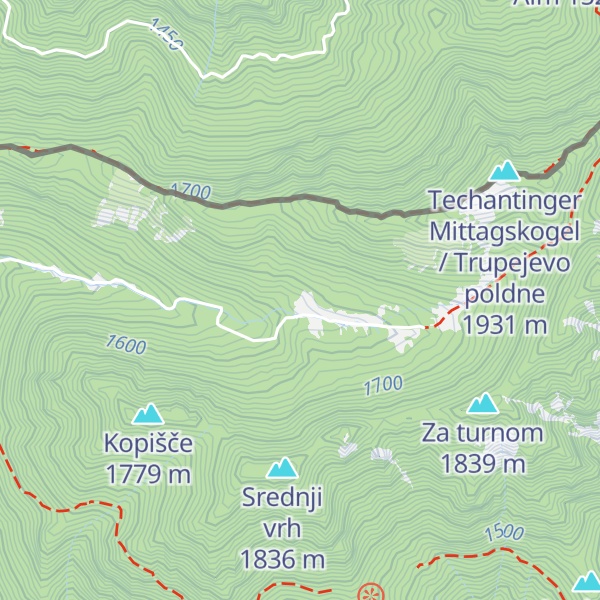 Map of Lovska koča Železnica