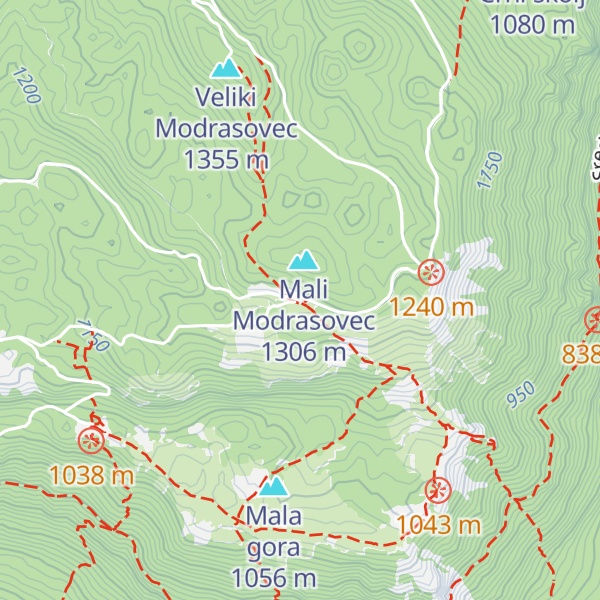 Map of Koča Antona Bavčerja na Čavnu