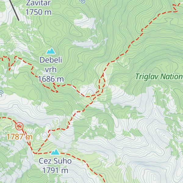 Map of Lovska koča (planina Suha)