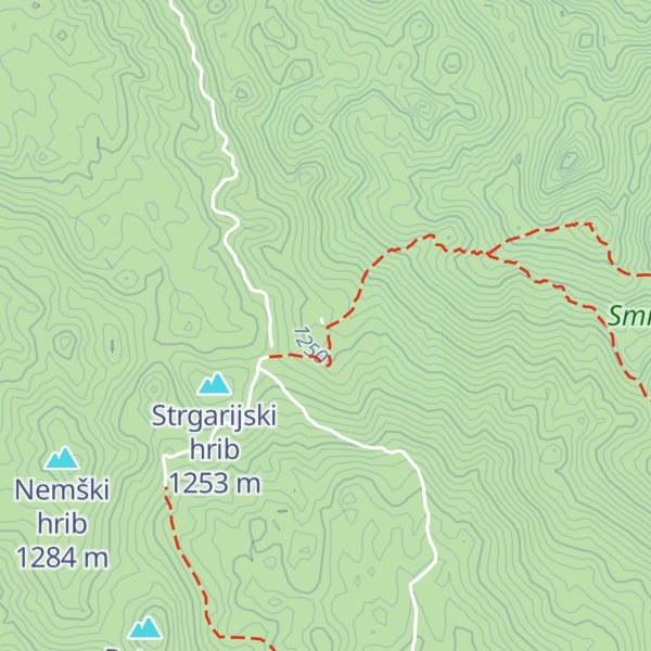 Map of Iztokova koča pod Golaki