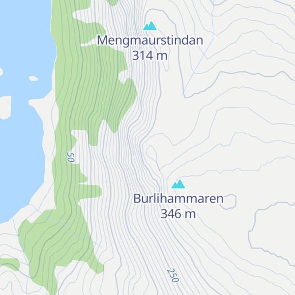 Map of Bjønnskinntinden
