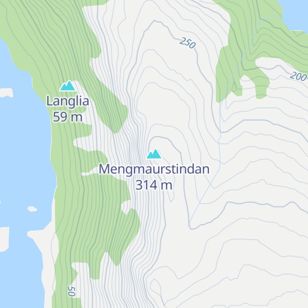 Map of Mengmaurstindan