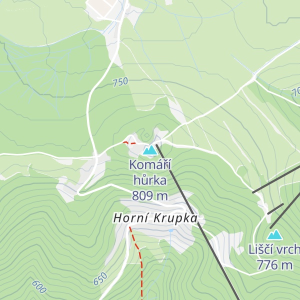 Map of Komáří hůrka
