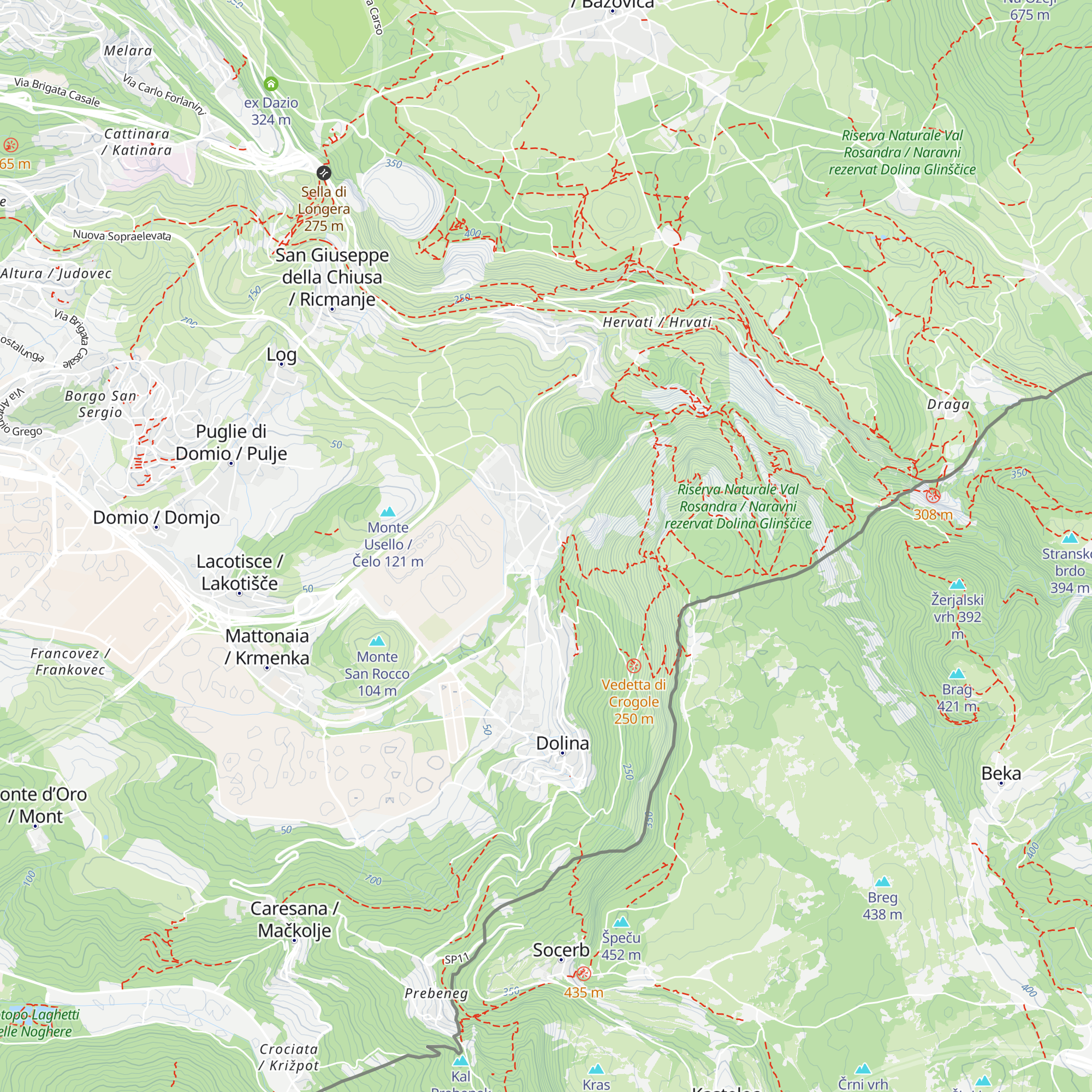 Sprejemni center Doline Glinščice / Centro visite della Val Rosandra map