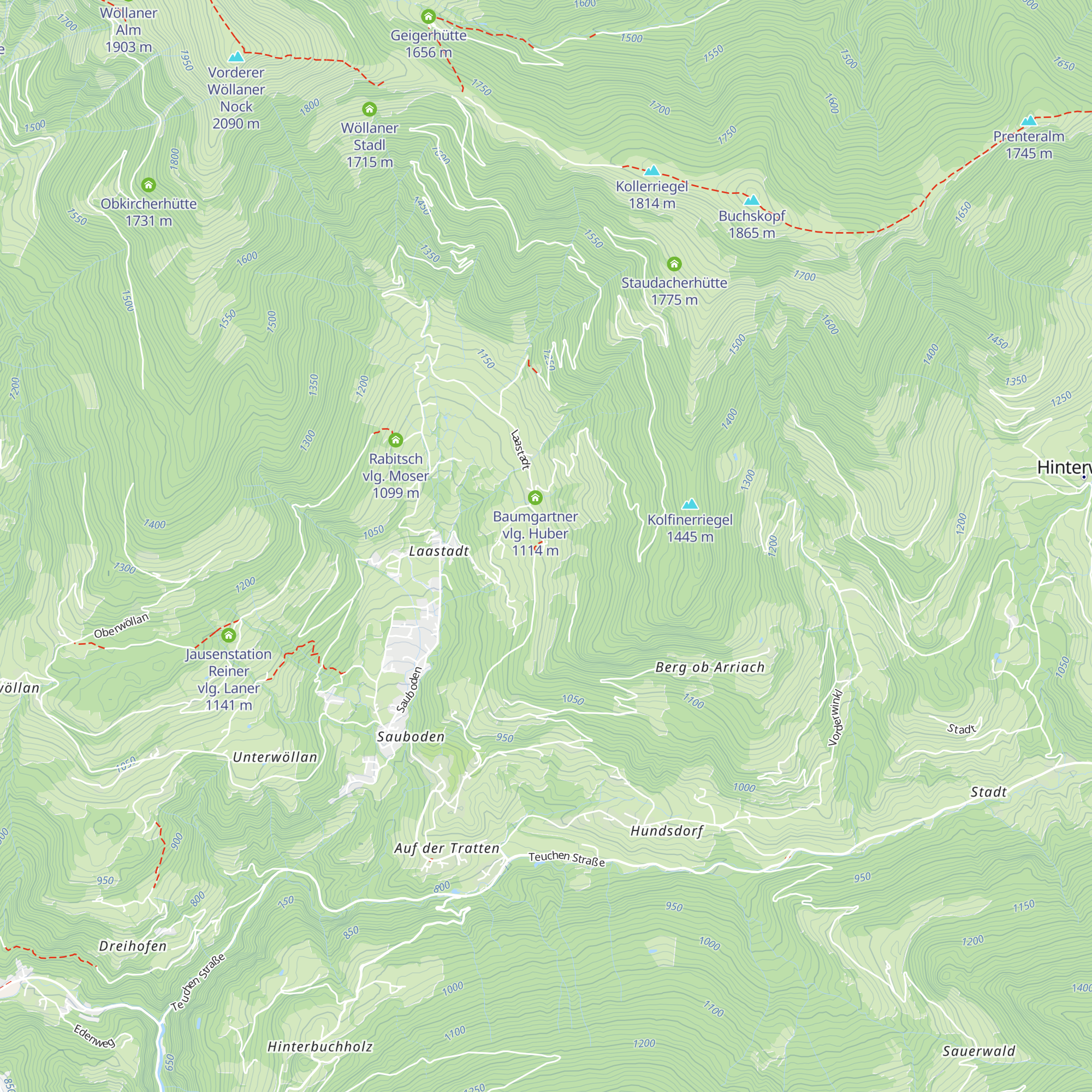 Huber vlg. Orter map
