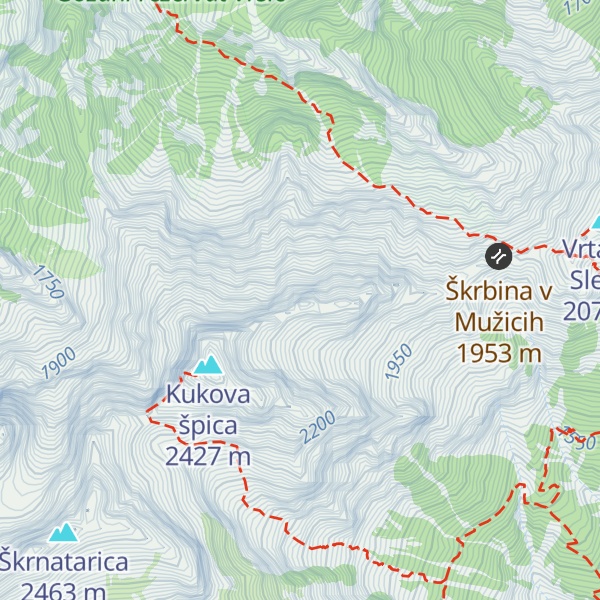Map of Vrh nad Mužici