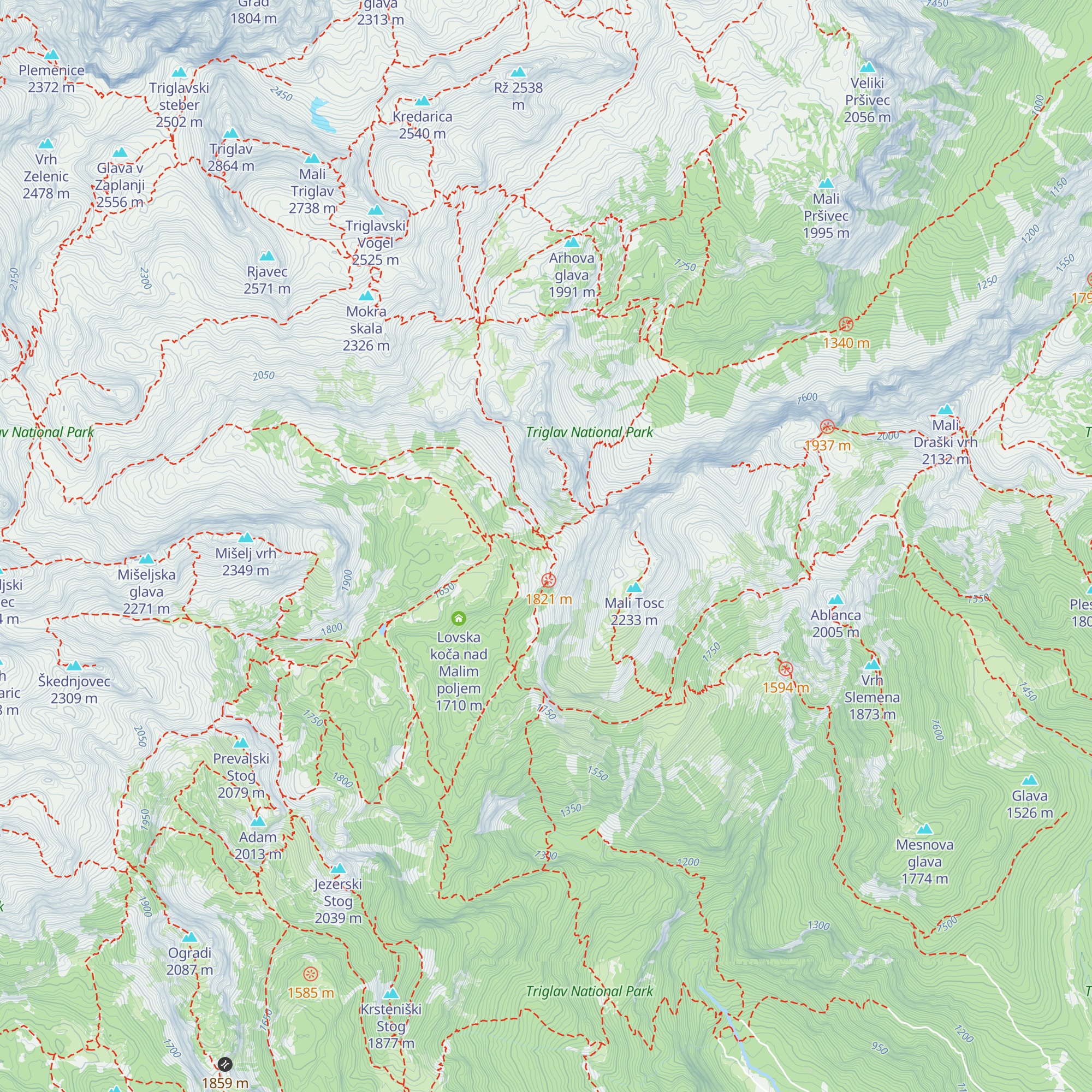 Vodnikov dom na Velem polju map
