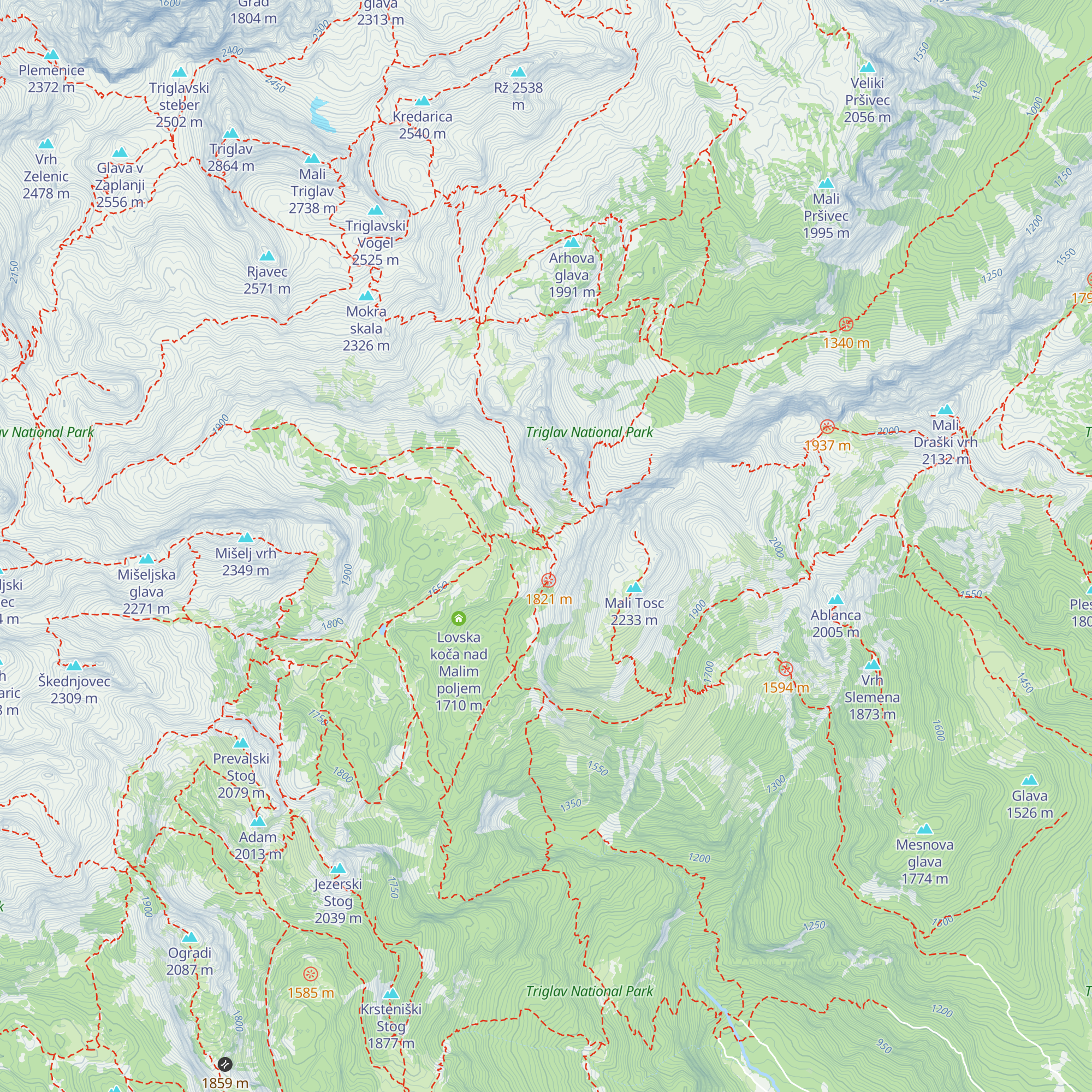 Vodnikov dom na Velem polju map
