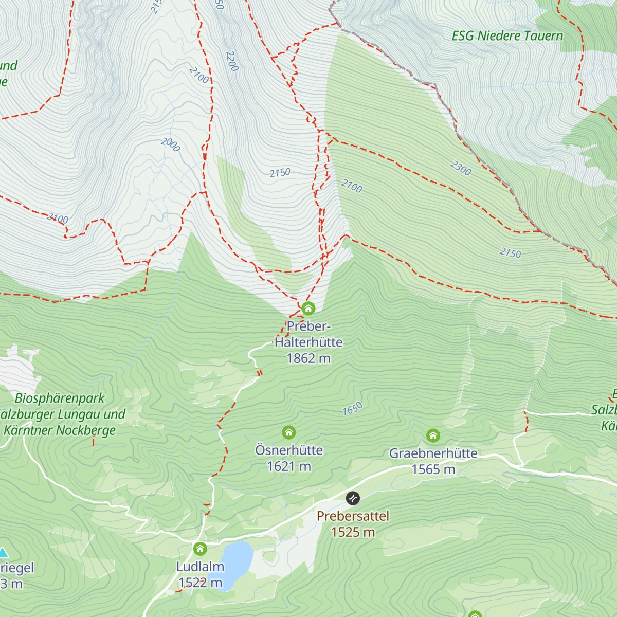 Preber-Halterhütte map