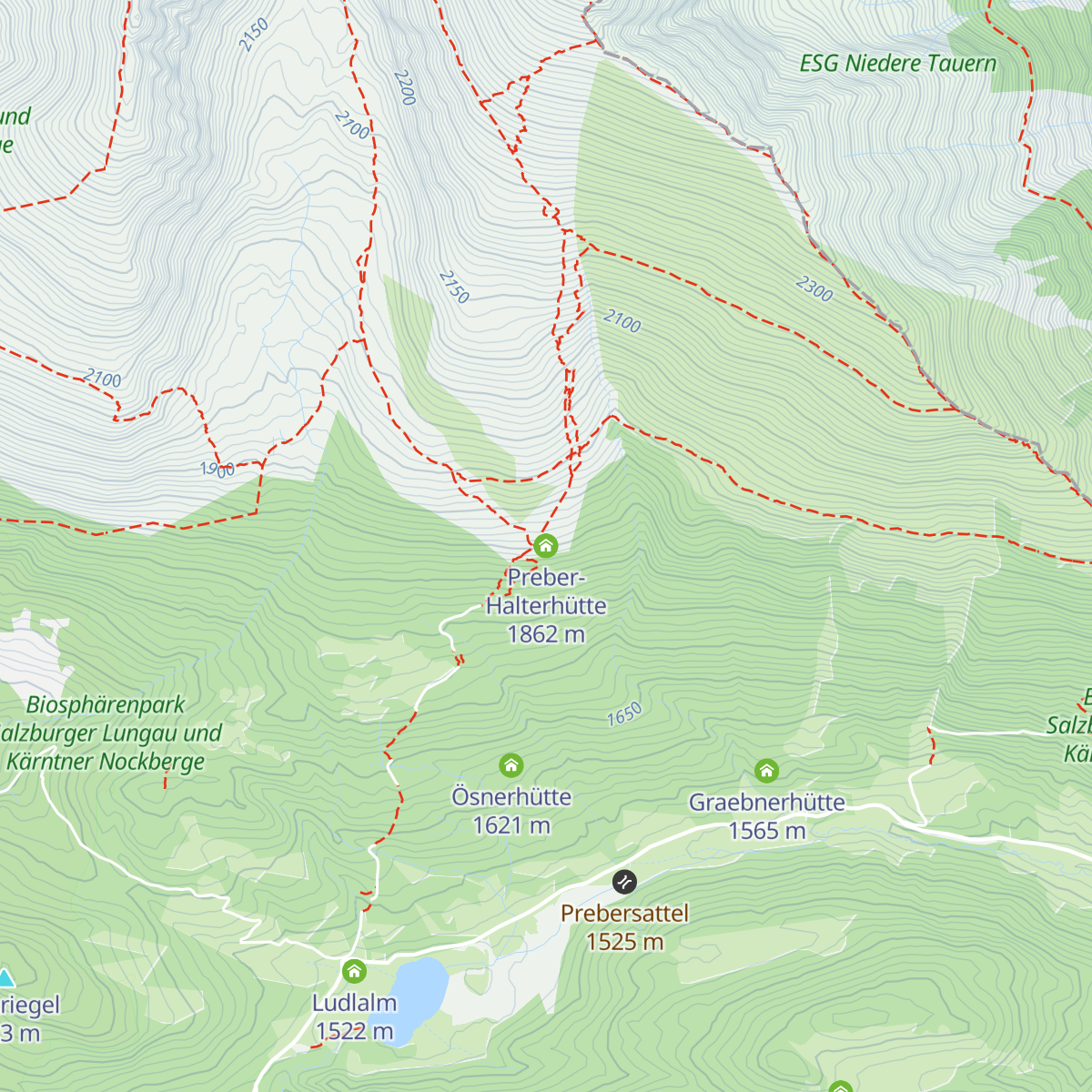 Preber-Halterhütte map