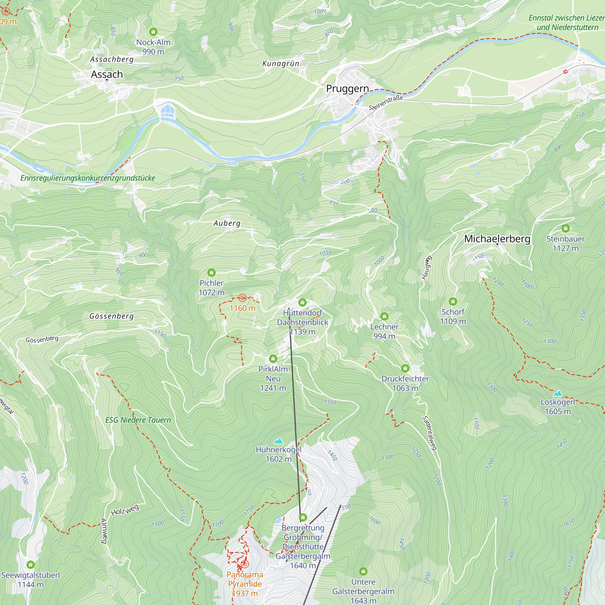 Hüttendorf Dachsteinblick map