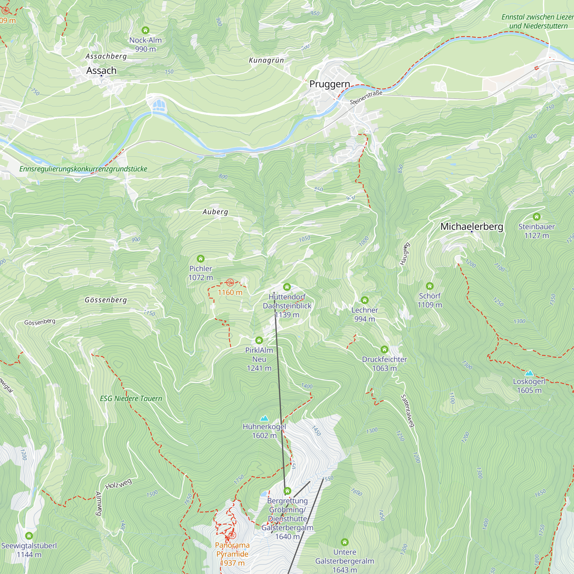 Hüttendorf Dachsteinblick map