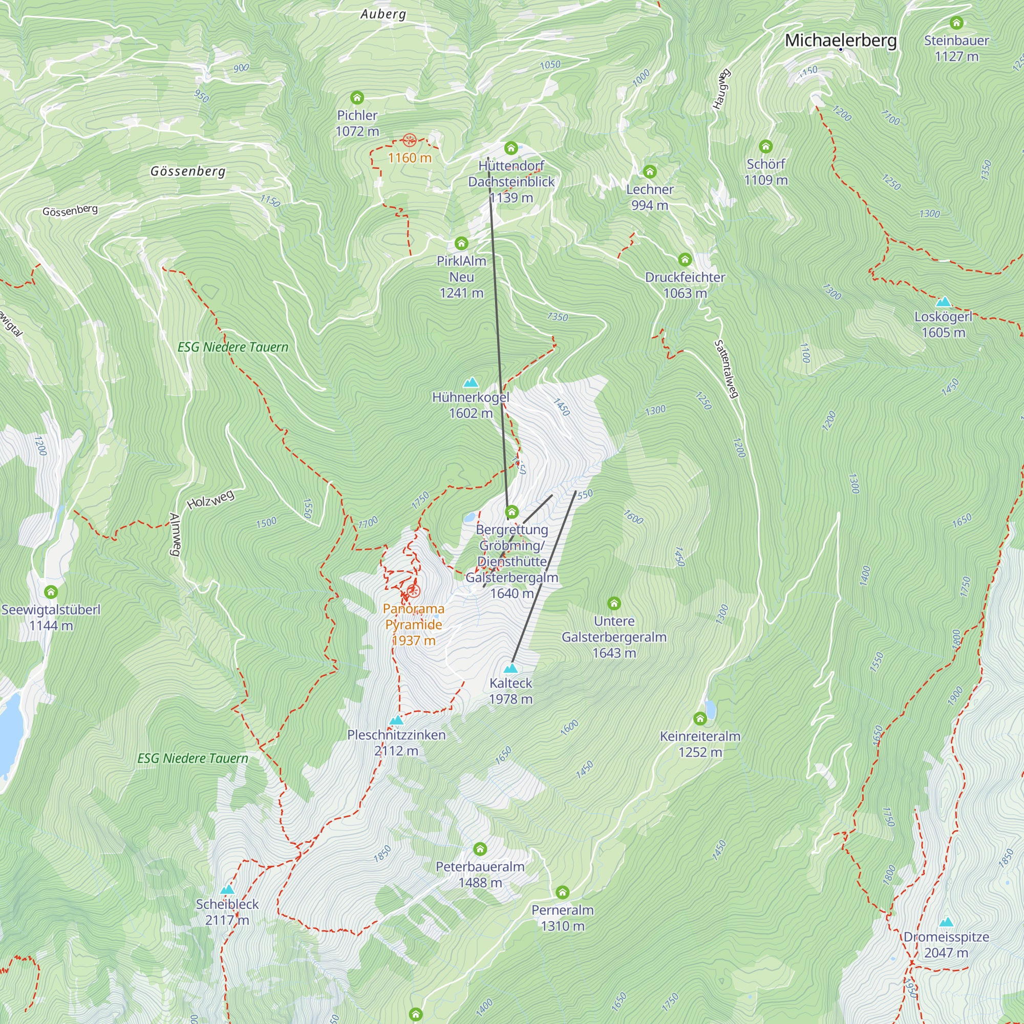 Bergrettung Gröbming/ Diensthütte Galsterbergalm map