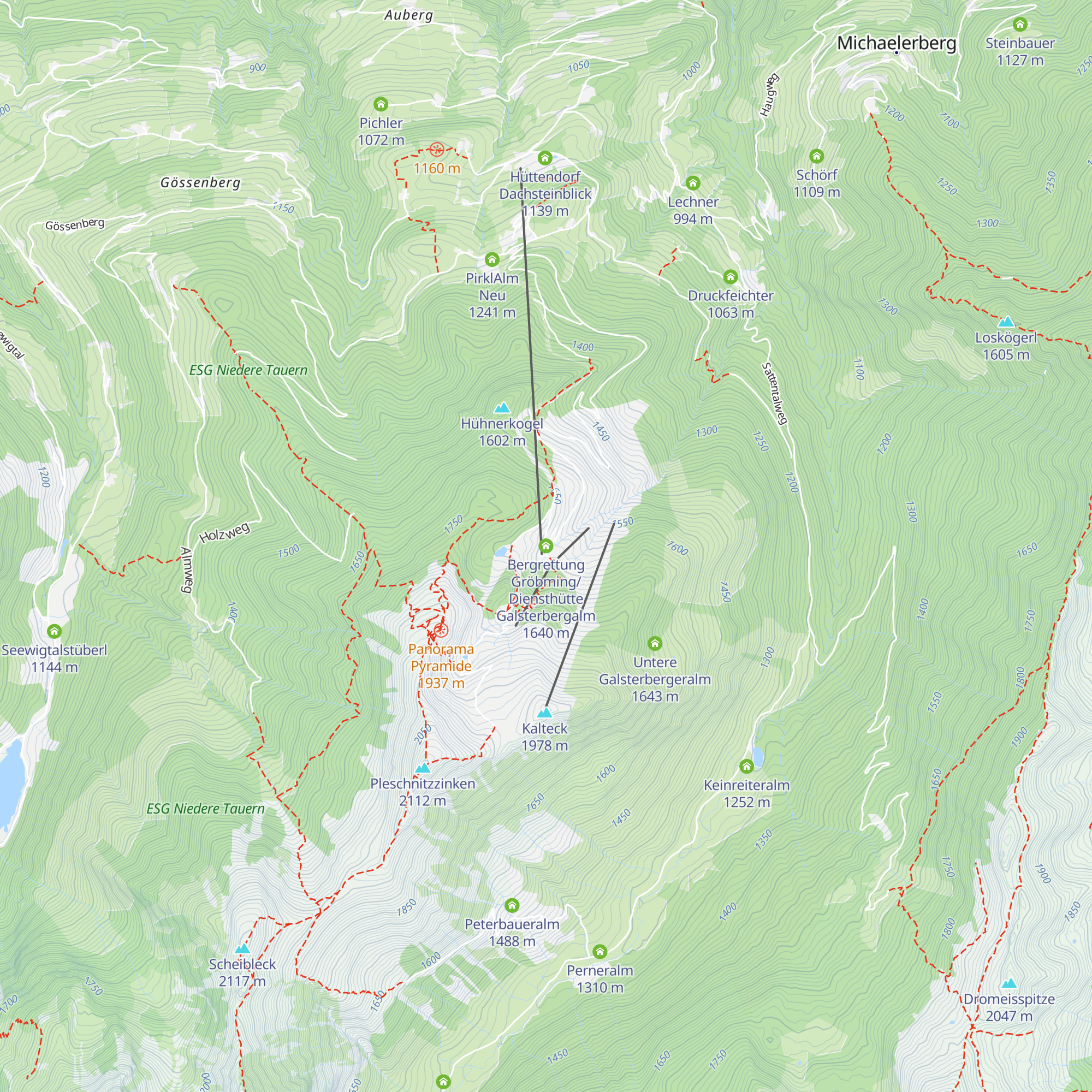 Bergrettung Gröbming/ Diensthütte Galsterbergalm map