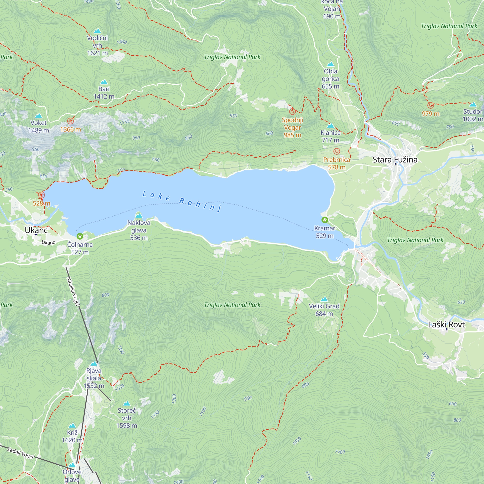 Hostel Pod Voglom & Pac sports outdoor agency map