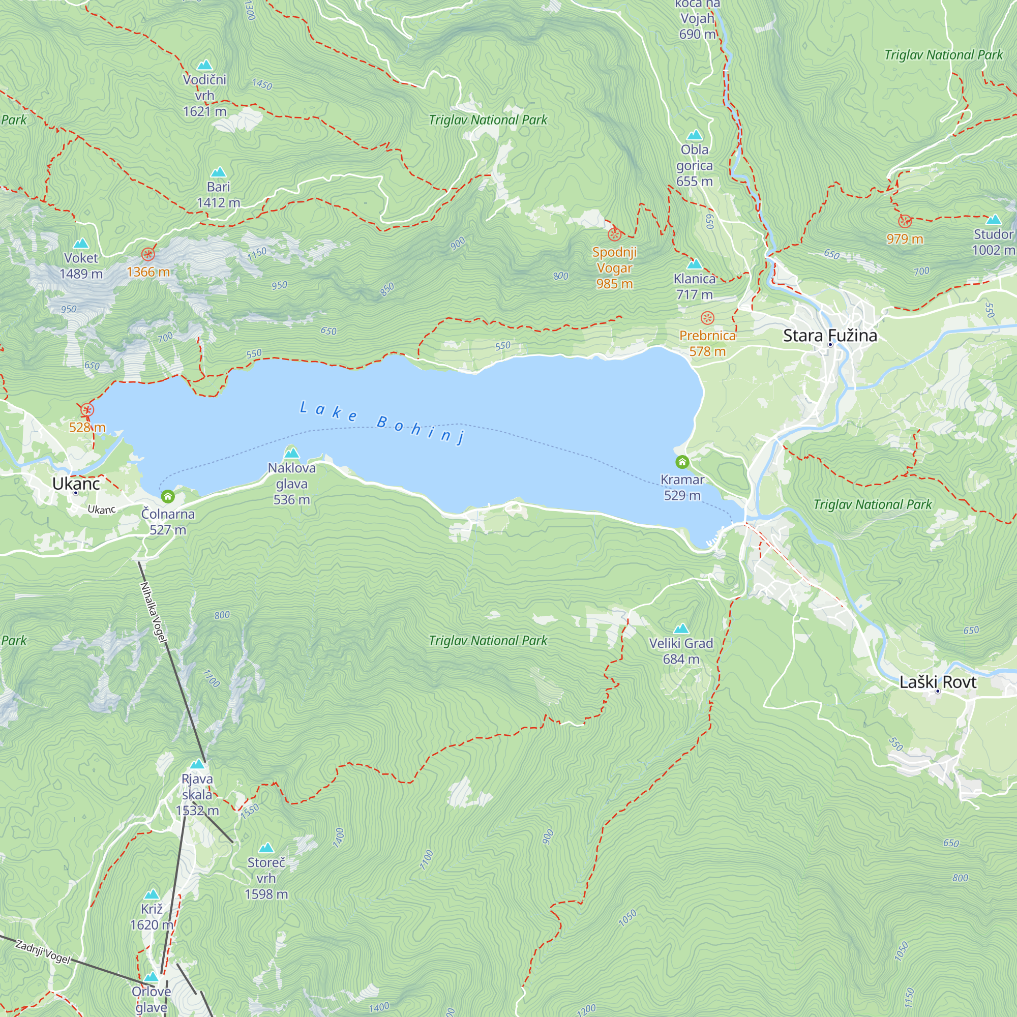 Hostel Pod Voglom & Pac sports outdoor agency map