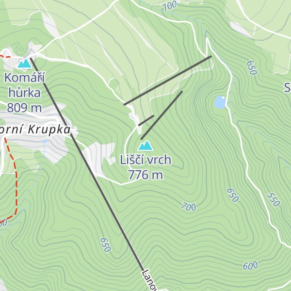 Map of Liščí vrch
