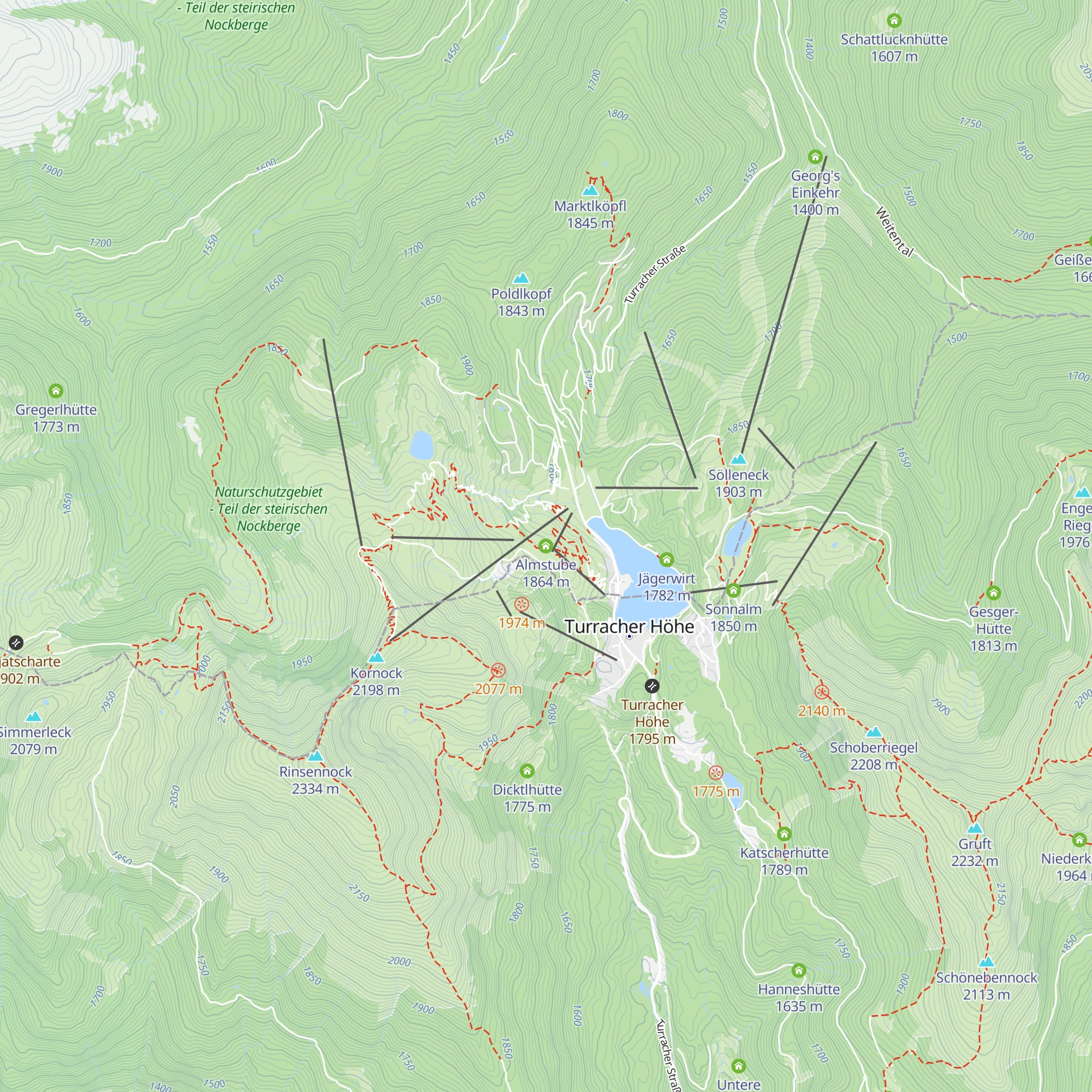 Almstube map