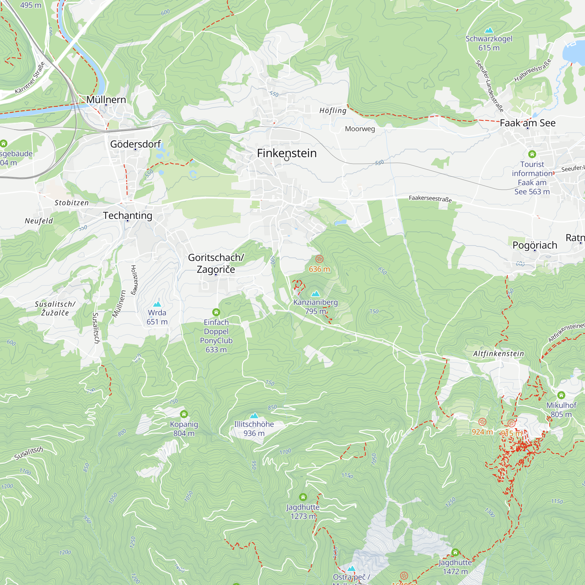 Kalkofen Kanzianiberg map