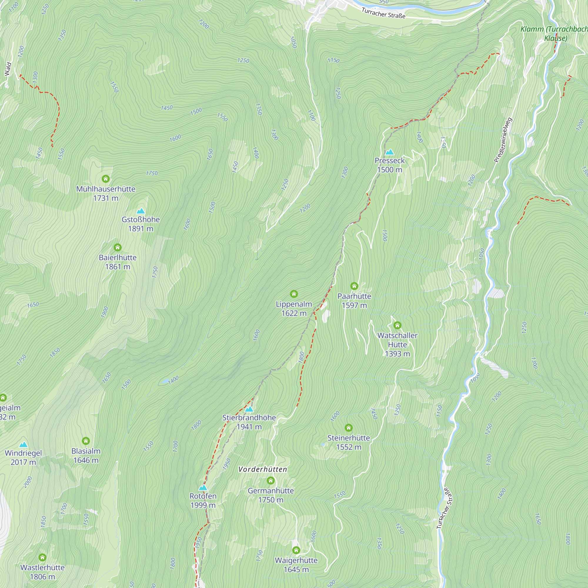 Lippenalm map
