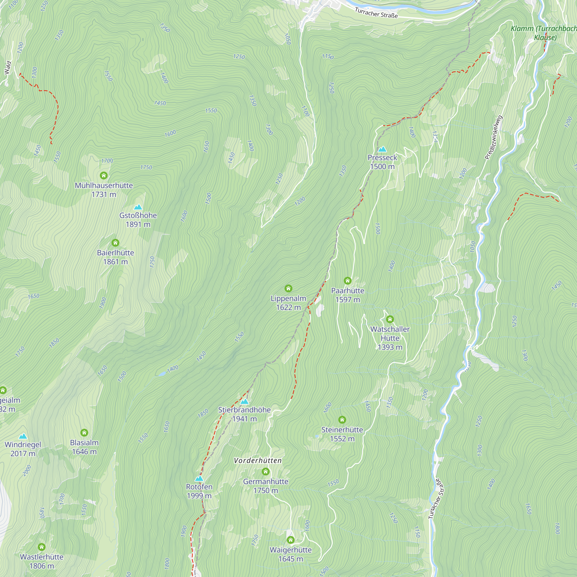 Lippenalm map
