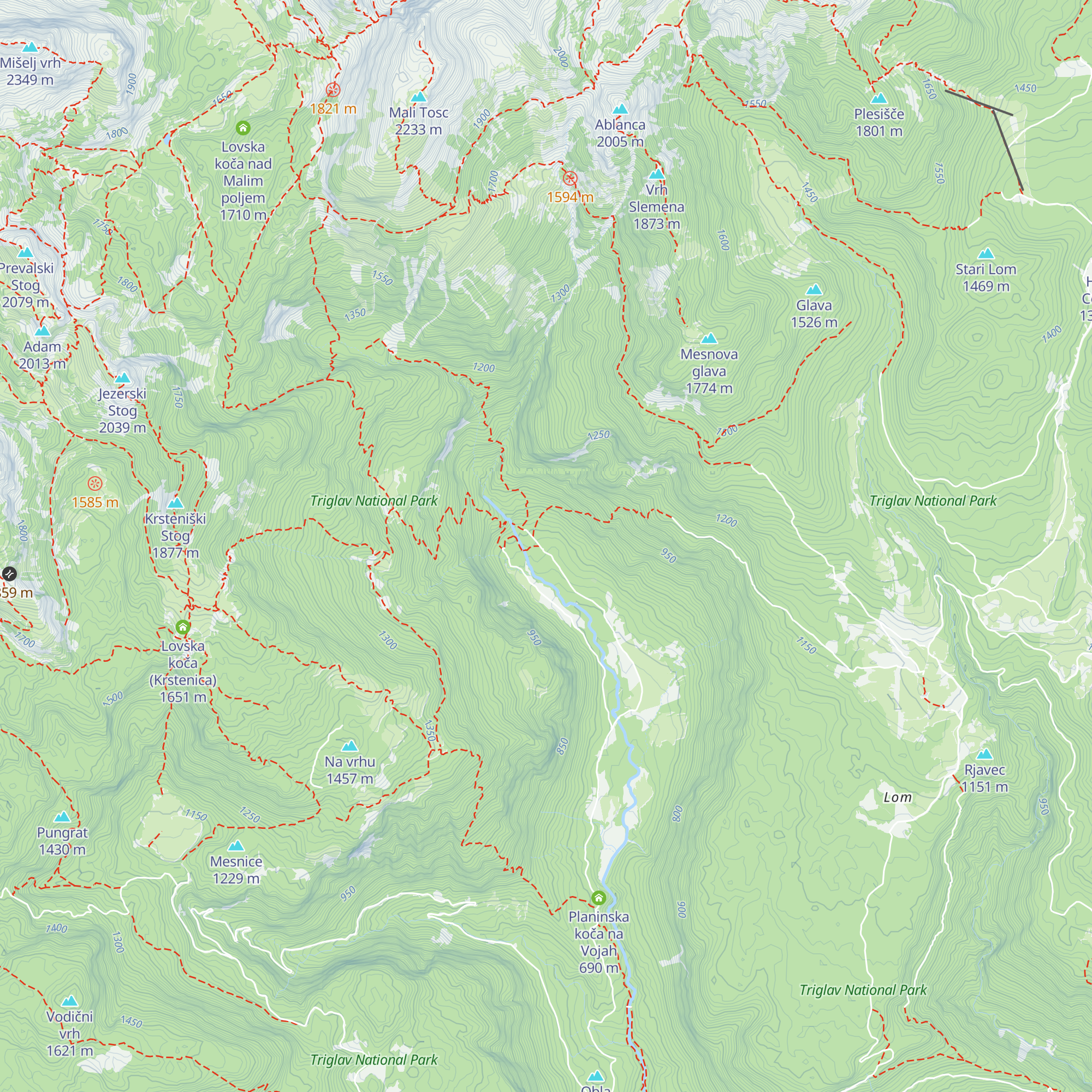 Koča pri slapu Mostnice map