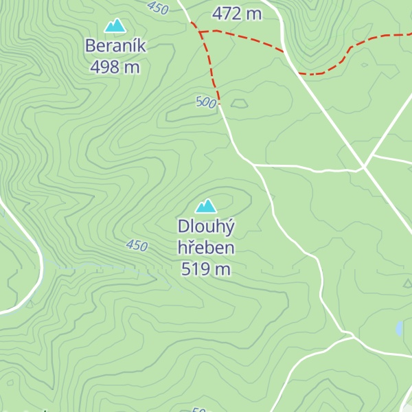 Map of Dlouhý hřeben