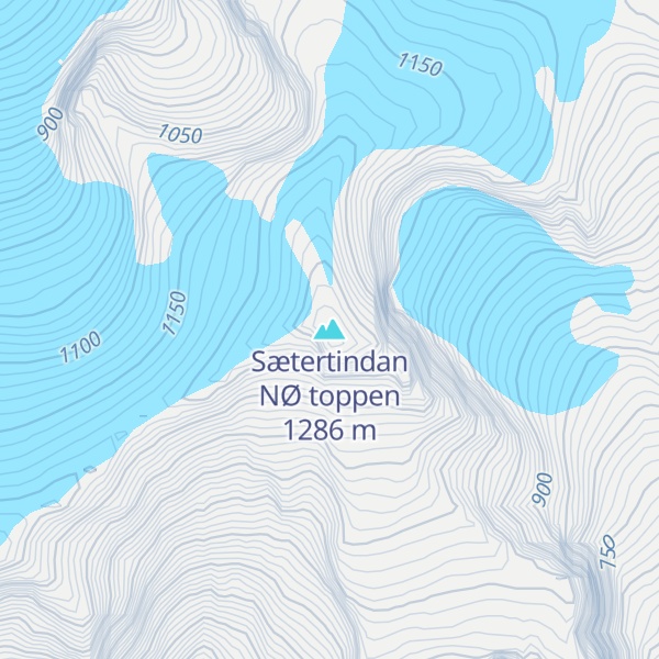 Map of Sætertindan NØ toppen