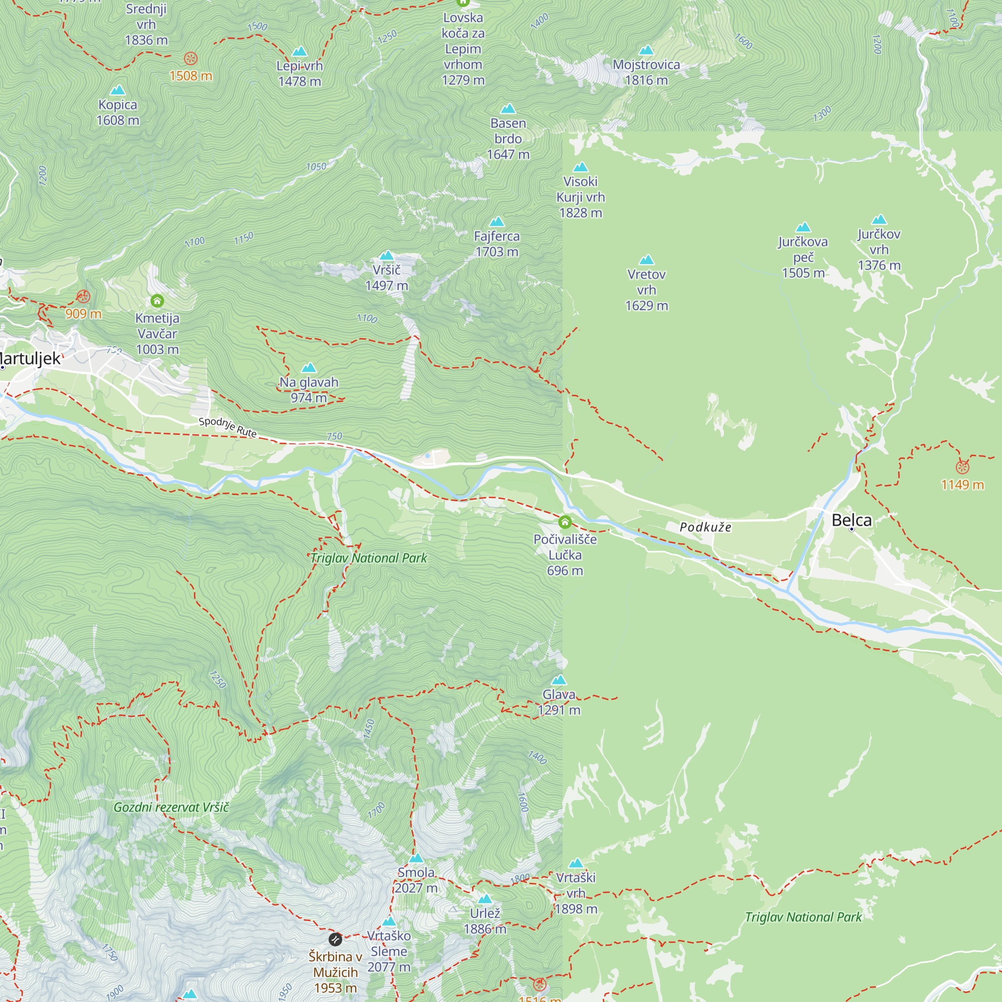 Počivališče Tabre map