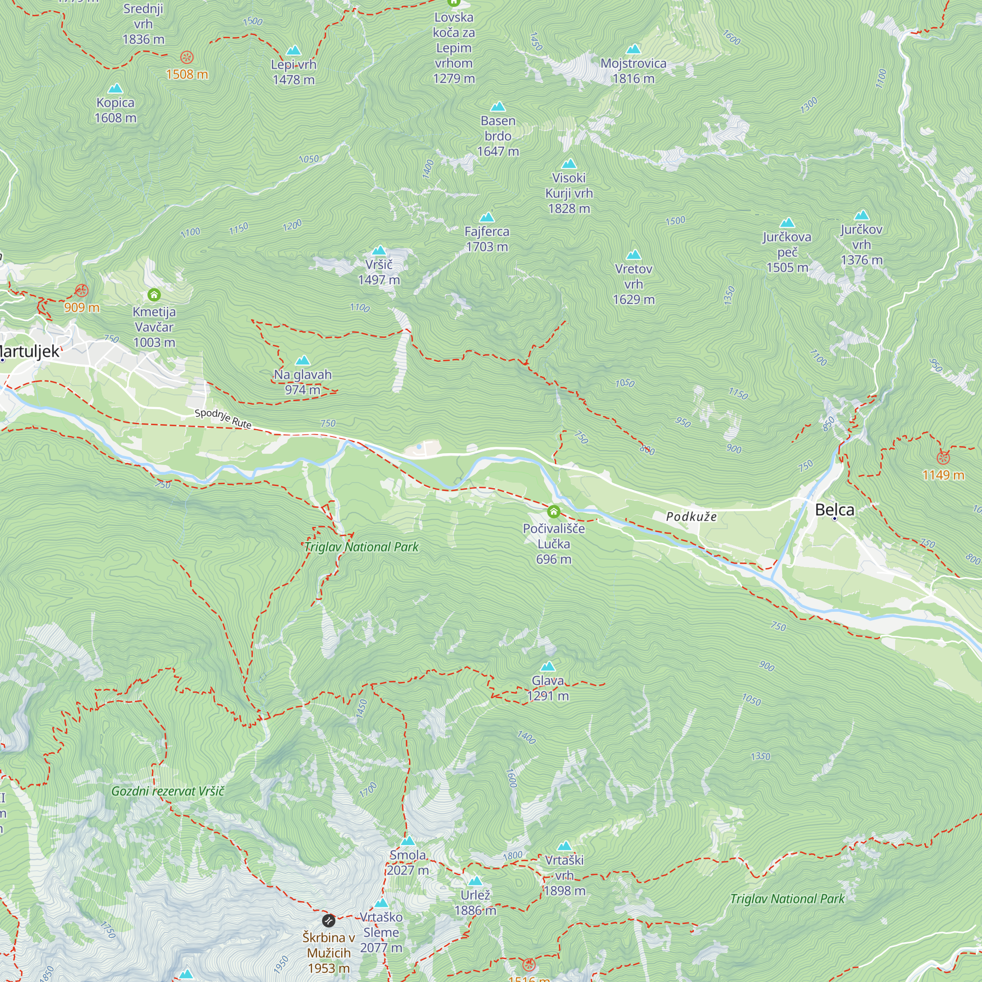 Počivališče Tabre map