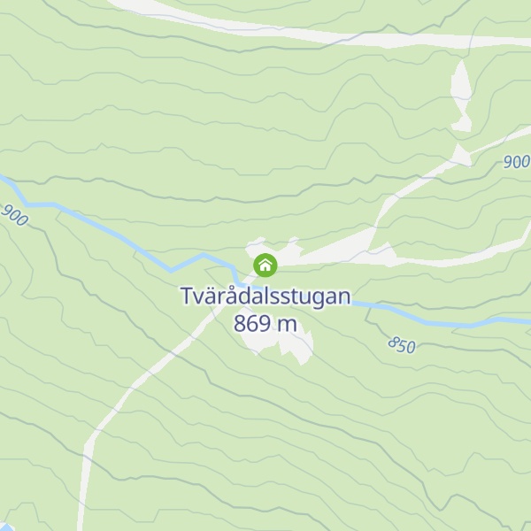 Map of Tvärådalsstugan