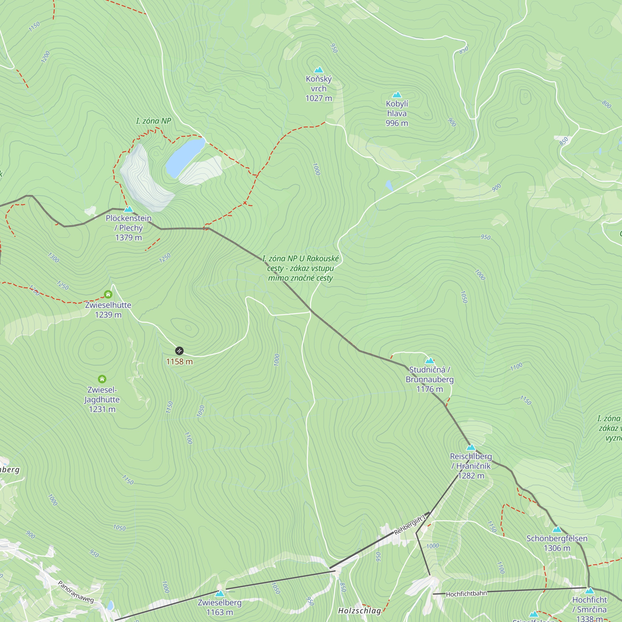 Zollhütte Grenzübergang Plöckensteiner-See map