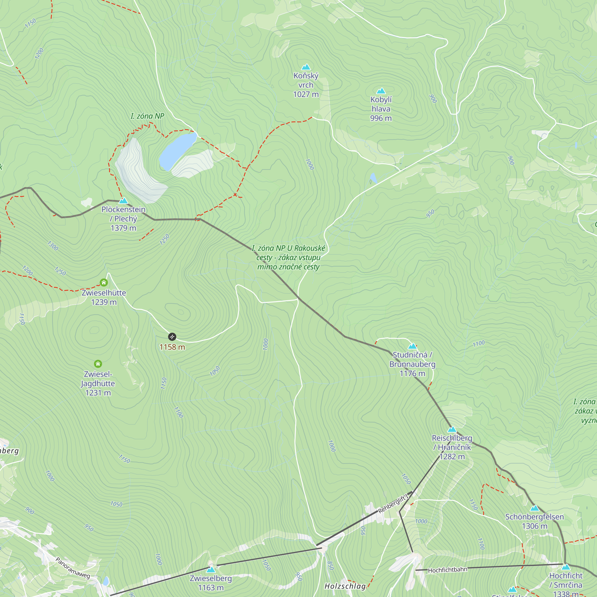 Zollhütte Grenzübergang Plöckensteiner-See map