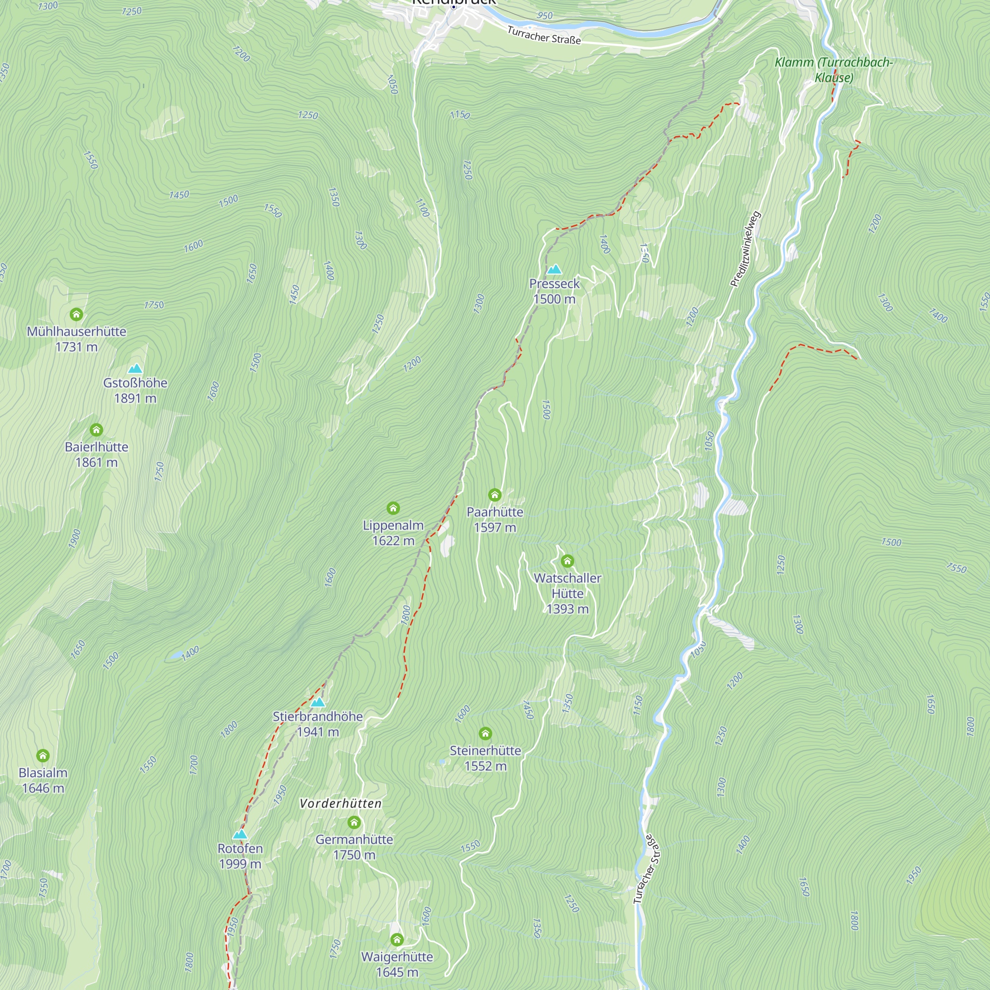 Paarhütte map