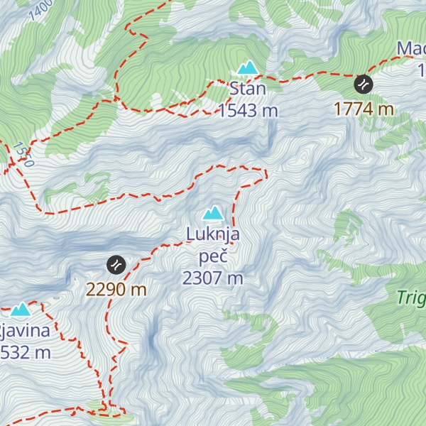 Map of Luknja peč