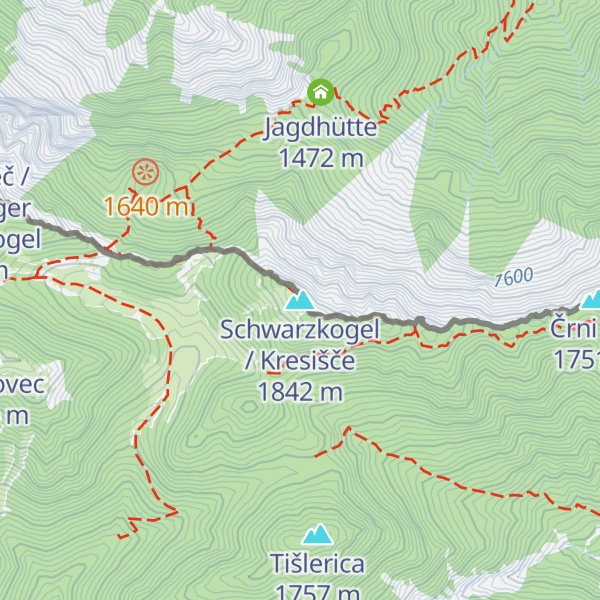 Map of Schwarzkogel / Kresišče