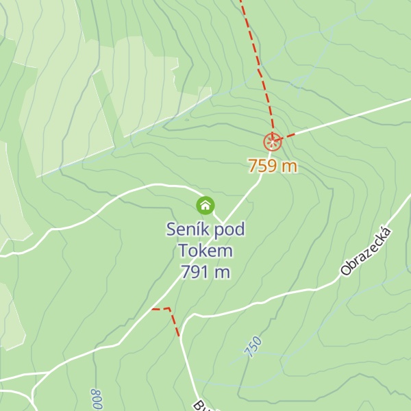 Map of Seník pod Tokem