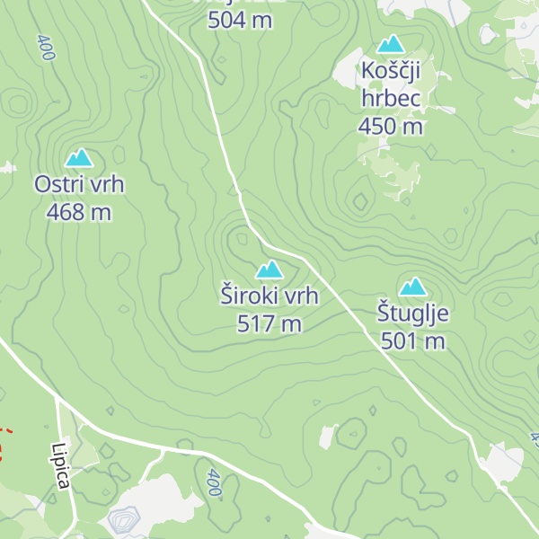Map of Široki vrh
