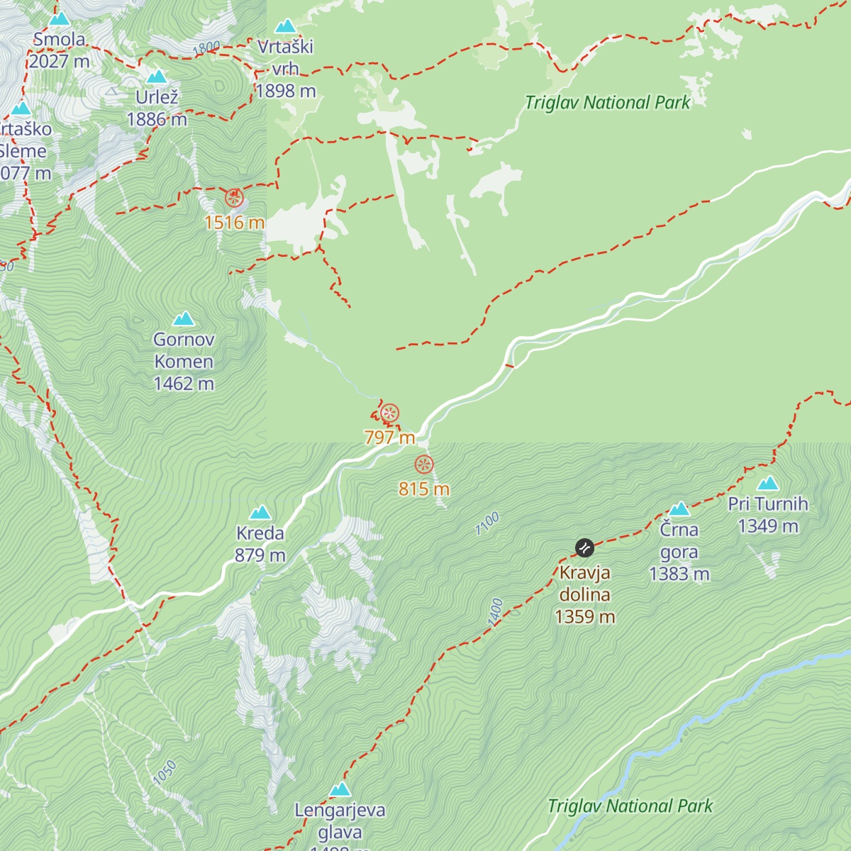 Koča pri Peričniku map