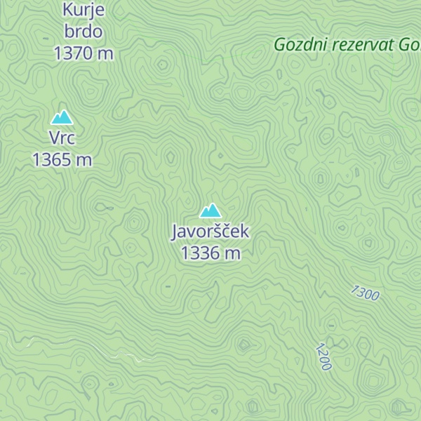 Map of Javoršček