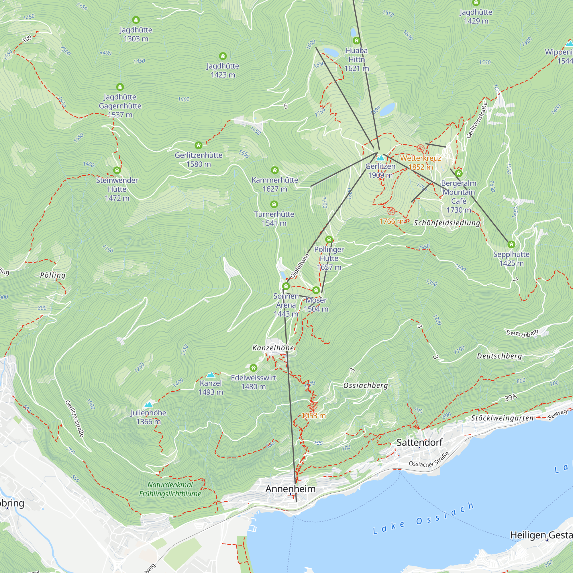 Sunn Alm Gerlitzen map